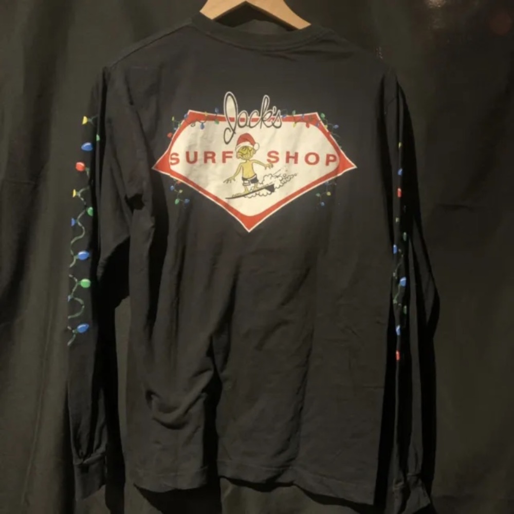 Jack’s Surf Shop Surfboards Black Long Sleeve T-Shirt Size S Christmas Used L/S